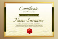 Premium Golden Certificate Of Appreciation Template – Download Free with Certificate Of Appreciation Template Free Printable