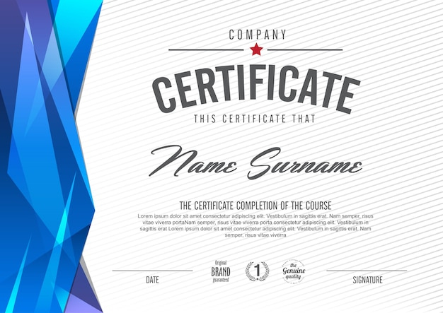 Premium Vector | Certificate Template With Clean And Modern Pattern within Amazing Qualification Certificate Template