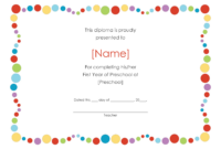 Preschool Award Certificate Style 2 Word Template | Plantillas De with regard to Free Art Award Certificate Templates Editable