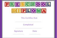 Preschool Certificates with regard to Free First Day Of School Certificate Templates Free