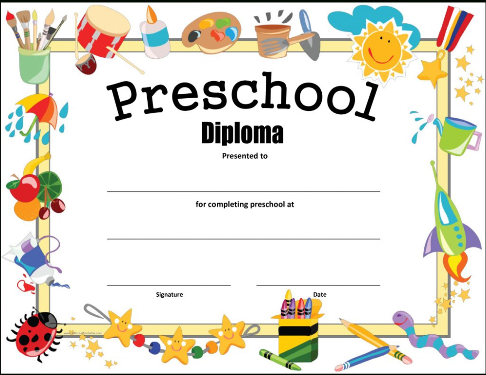 Preschool Diploma Certificate How To Make A Preschool Diploma With inside Preschool Graduation Certificate Template Free