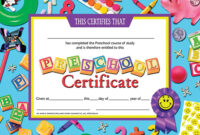 Preschool Graduation Certificate Free / 6 Best Images Of Free Printable inside Preschool Graduation Certificate Free Printable