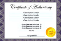 Printable Certificate Of Authenticity Template – Sample Templates with Fascinating Certificate Of Authenticity Free Template