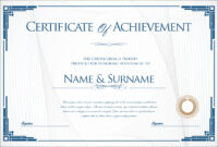 Printable Certificate Of Excellence Template, Excellence Award with Generic Certificate Template
