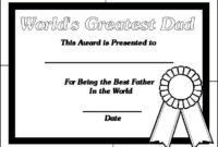 Printable Certificates For Dads intended for Best Dad Certificate Template
