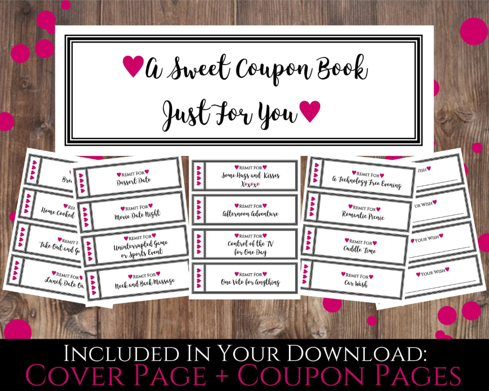 Printable Coupon Book For Him Sweet Gift For Husband Pertaining To within Certificate For Best Boyfriend 7 Sweetest Ideas