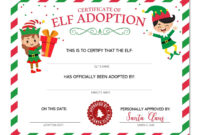 Printable Elf Certificate Of Adoption Elf Adoption Letter | Etsy for Fantastic Elf Adoption Certificate Free Printable