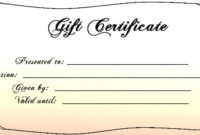 Printable Gift Certificate Paper | Template Business Psd, Excel, Word, Pdf in Free Company Gift Certificate Template
