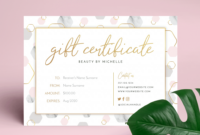 Printable Gift Certificate Template – Beauty And Salon Gift Voucher – Corjl intended for Beauty Salon Gift Certificate