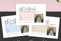 Printable Gift Certificates- Photography Beauty Salon Gift Voucher - Corjl for Printable Photography Gift Certificate Template