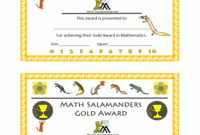 Printable Math Certificates From The Math Salamanders with Simple Math Achievement Certificate Printable