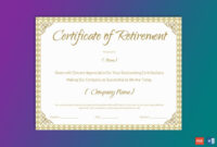 Printable Retirement Certificate Template | Retirement Certificate for Fantastic Retirement Certificate Template
