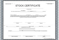 Free Shareholding Certificate Template