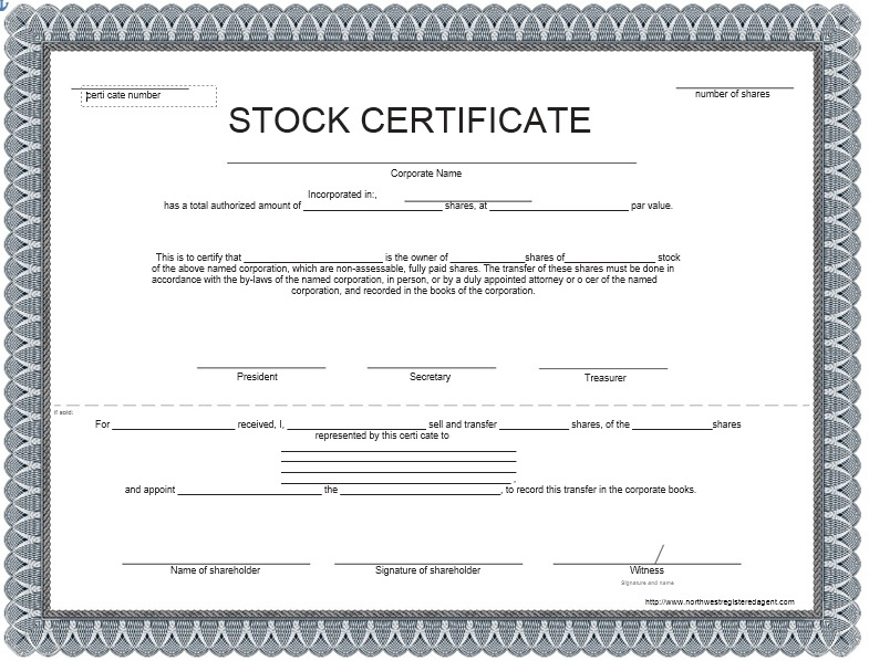 Printable Shareholding Certificate Template - Netwise Template inside Shareholding Certificate Template
