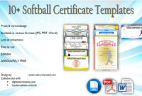 Awesome Softball Certificate Templates Free