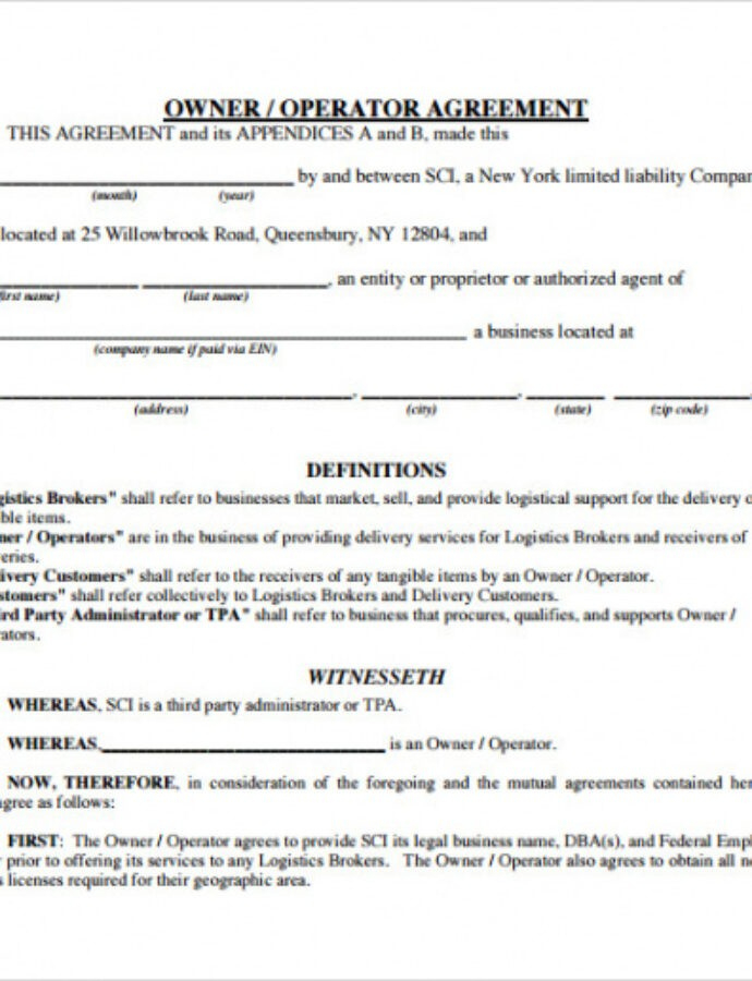 Printable Truck Driver Employment Contract Template Pdf Example - Riccda with Truck Driver Contract Agreement Sample