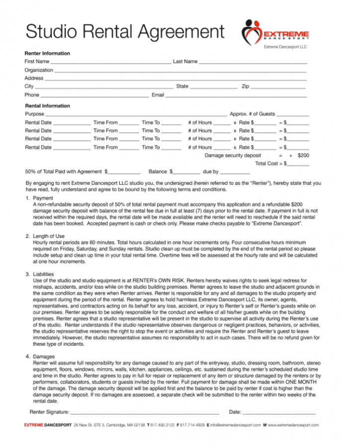 Professional Hall Rental Contract Template Excel - Riccda inside New Hall Rental Agreement Contract