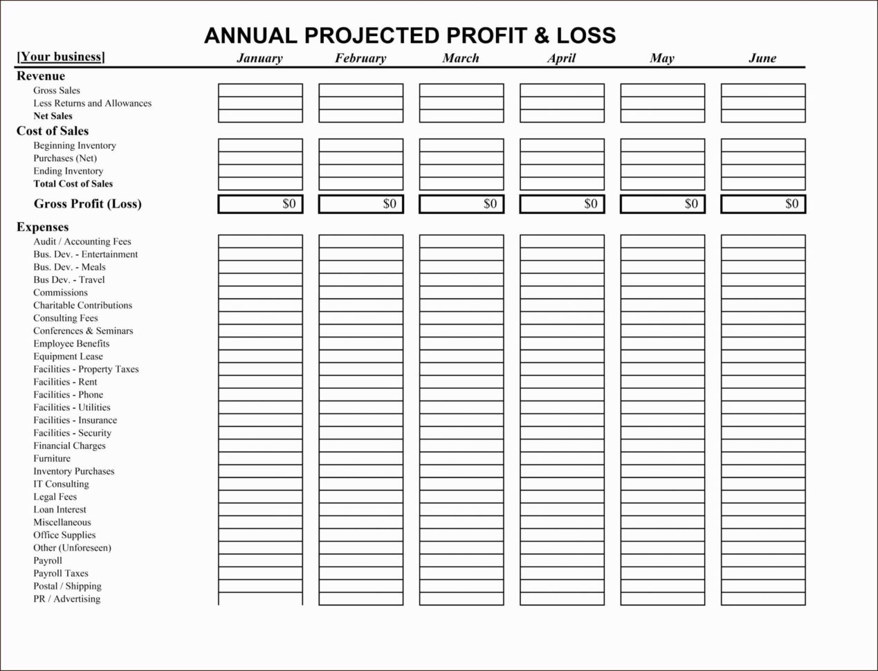 Profit Loss Statement For Self Employed Small Business Profit And To in Profit And Loss Statement For Small Business Template
