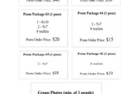Prom Pricing | Photography Order Form, Prom Photography, Photo Packages in Simple Senior Portrait Photography Contract Template