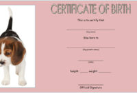 Puppy Birth Certificate Free Printable (2Nd Design) In 2020 | Birth pertaining to Awesome Puppy Birth Certificate Template