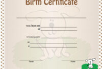Puppy Birth Certificates | Template Business regarding Awesome Puppy Birth Certificate Template
