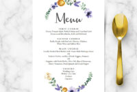Purple Floral Wedding Buffet Menu Template | Wedding Menu Cards | Hands throughout New Free Wedding Gift Certificate Template Word 7 Ideas