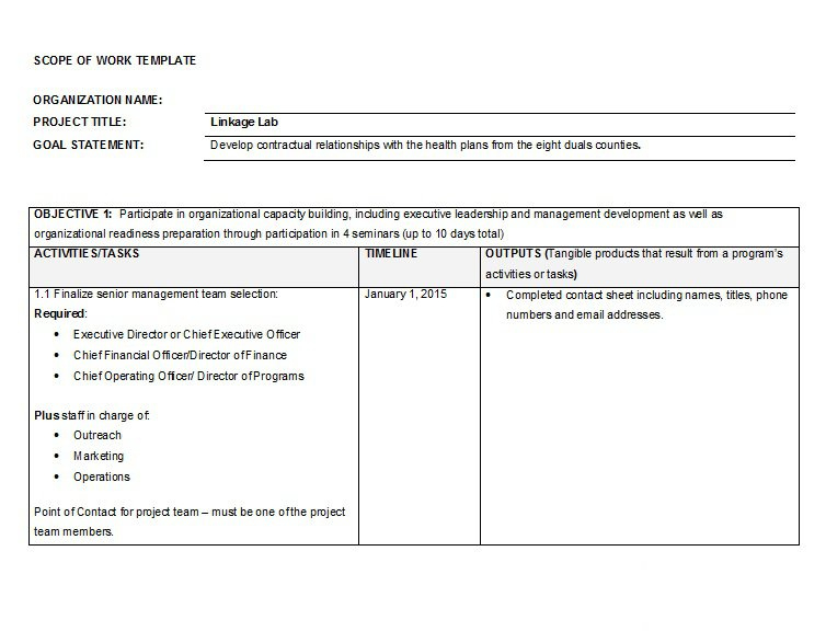 Ready-To-Use Scope Of Work Templates &amp; Examples - [28 Free Templates pertaining to Marketing Statement Of Work Template