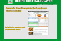 Recipe Costing Excel Spreadsheet – For Amateur And Professional Cooks inside Recipe Food Cost Template