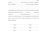 Release Of Earnest Money Free Download intended for Amazing Earnest Money Contract Template