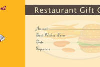 Restaurant Gift Certificate Template Free Gift Certificate Regarding 11 throughout Dinner Certificate Template Free