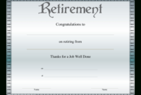 Retirement Certificate Template – Great Sample Templates intended for Retirement Certificate Templates