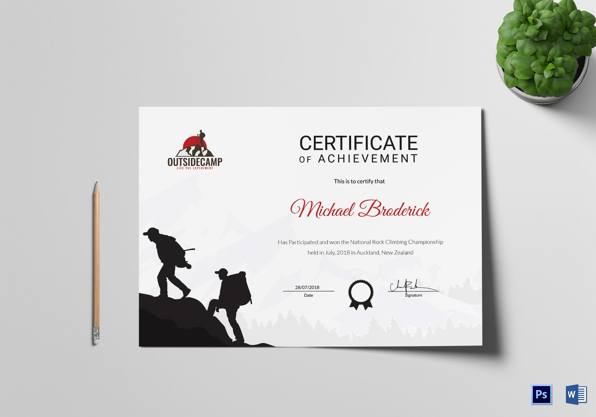 Rock Climbing Participation Certificate Template With Regard To Walking inside Walking Certificate Templates