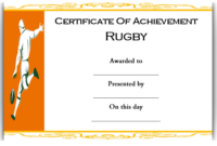 Rugby League Certificate Templates (2) - Templates Example | Templates regarding Player Of The Day Certificate Template