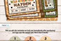 Safari Birthday Party Invitations Zoo Birthday Party – Etsy inside Zoo Gift Certificate Templates Free Download