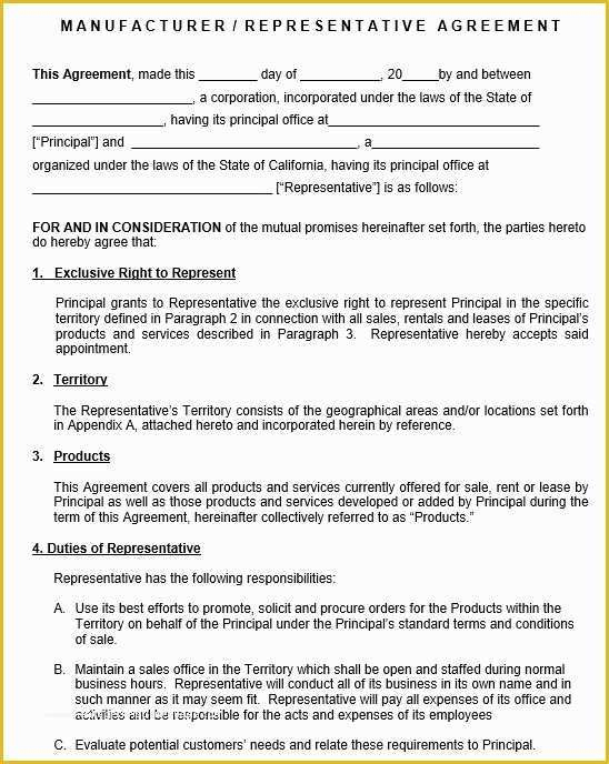 Sales Representative Agreement Template Free Of 9 Free Sample Sales for Sales Rep Employment Contract Template