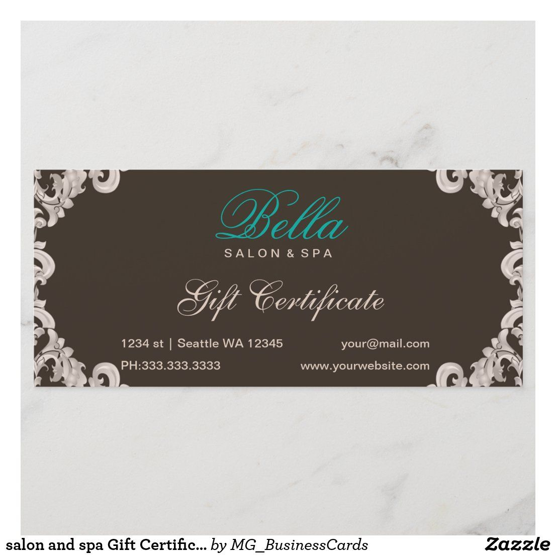 Salon And Spa Gift Certificate | Zazzle | Spa Gift Certificate, Spa pertaining to Awesome Spa Gift Certificate