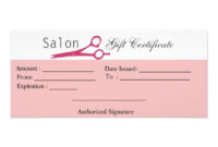 Salon Hair Stylist Cosmetologist Gift Certificate | Zazzle with Free Printable Hair Salon Gift Certificate Template