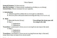 Sample Career Speech Outline Example | The Document Template pertaining to Motivational Speaker Contract Template