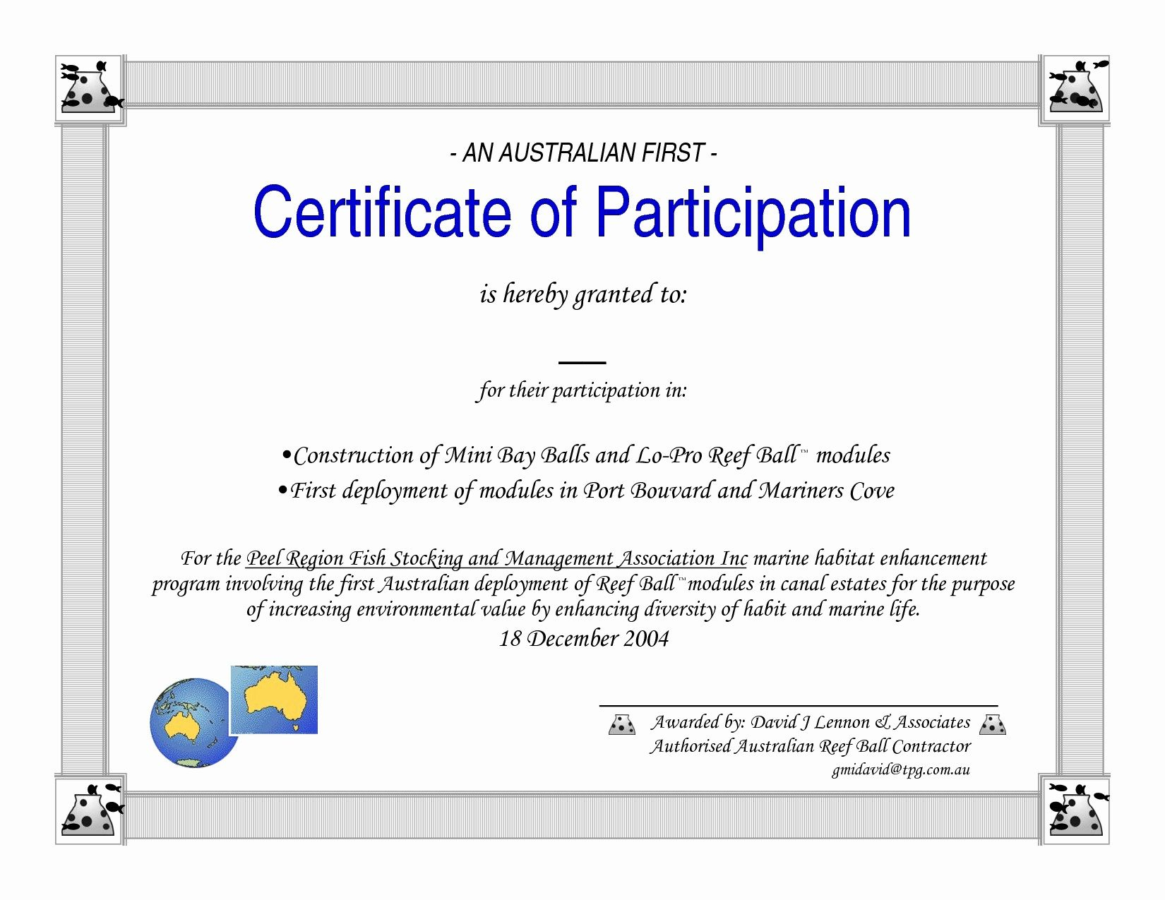 Sample Certificate Of Participation Template Inspirational inside Fantastic Participation Certificate Templates Free Download