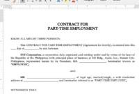 New Part Time Employee Contract Template
