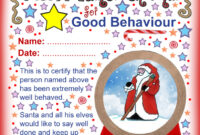 Santa Certificate: Good Behaviour | Rooftop Post Printables regarding Good Behaviour Certificate Editable Templates