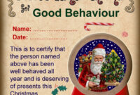 Santa Certificate Of Good Behaviour | Rooftop Post Printables with regard to Amazing Good Behaviour Certificate Templates