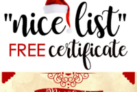 Santa "Nice List" Free Printable Certificate | Christmas Eve Box For intended for Simple Santas Nice List Certificate Template Free