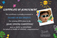 School Certificate Of Achievement Design Template In Psd, Word intended for Certificate Templates For School