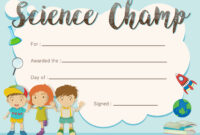 Science Champ Award Template With Kids In Background 413061 Vector Art intended for Science Achievement Certificate Templates