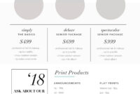 Senior Pricing Template Photography Pricing Guide Photoshop | Etsy for Simple Senior Portrait Photography Contract Template