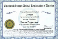 Service Dog Certificate Template Free Fresh Emotional Support Dog Laws throughout New Service Dog Certificate Template