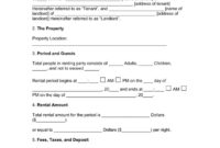 Short-Term (Vacation) Rental Lease Agreement | Eforms - Free Fillable inside Simple Short Term Contract Template