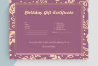 Simple Balloons Birthday Gift Certificate Template throughout Birthday Gift Certificate