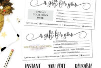 Fresh Black And White Gift Certificate Template Free